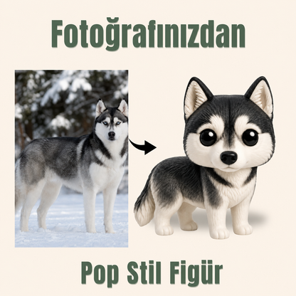 Evcil Hayvana Özel Pop Stil Mono Figür Mono Figür