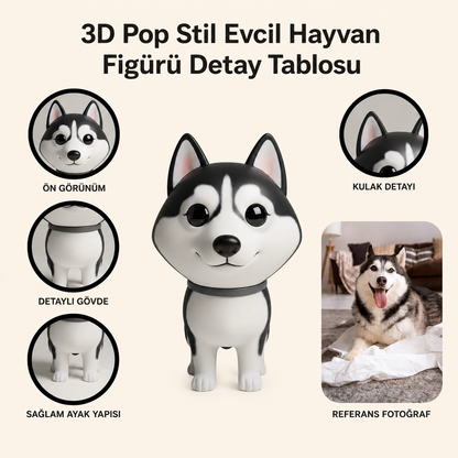 Evcil Hayvana Özel Pop Stil Mono Figür Mono Figür