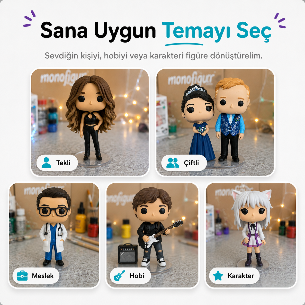 Kişiye Özel Pop Stil Mono Figür Mono Figür