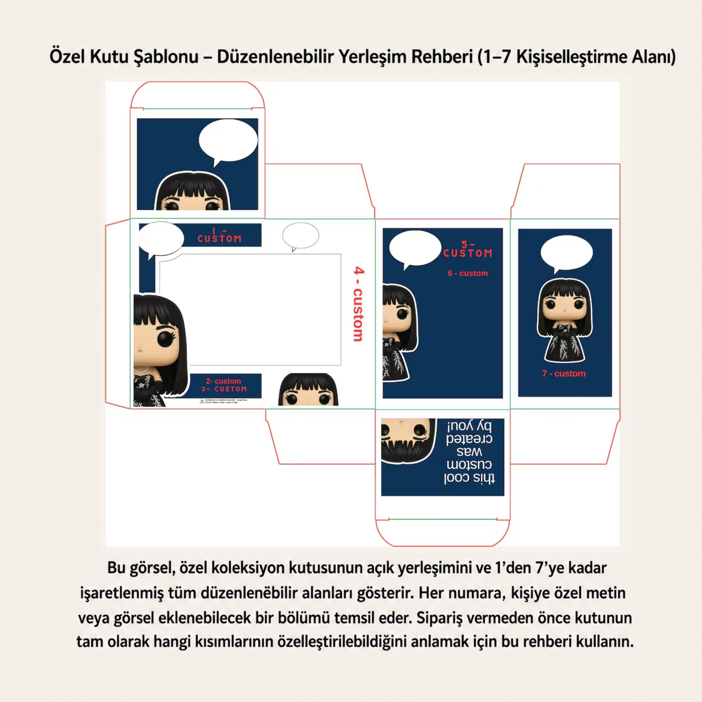 Kişiye özel Pop Stil Mono Figür önden