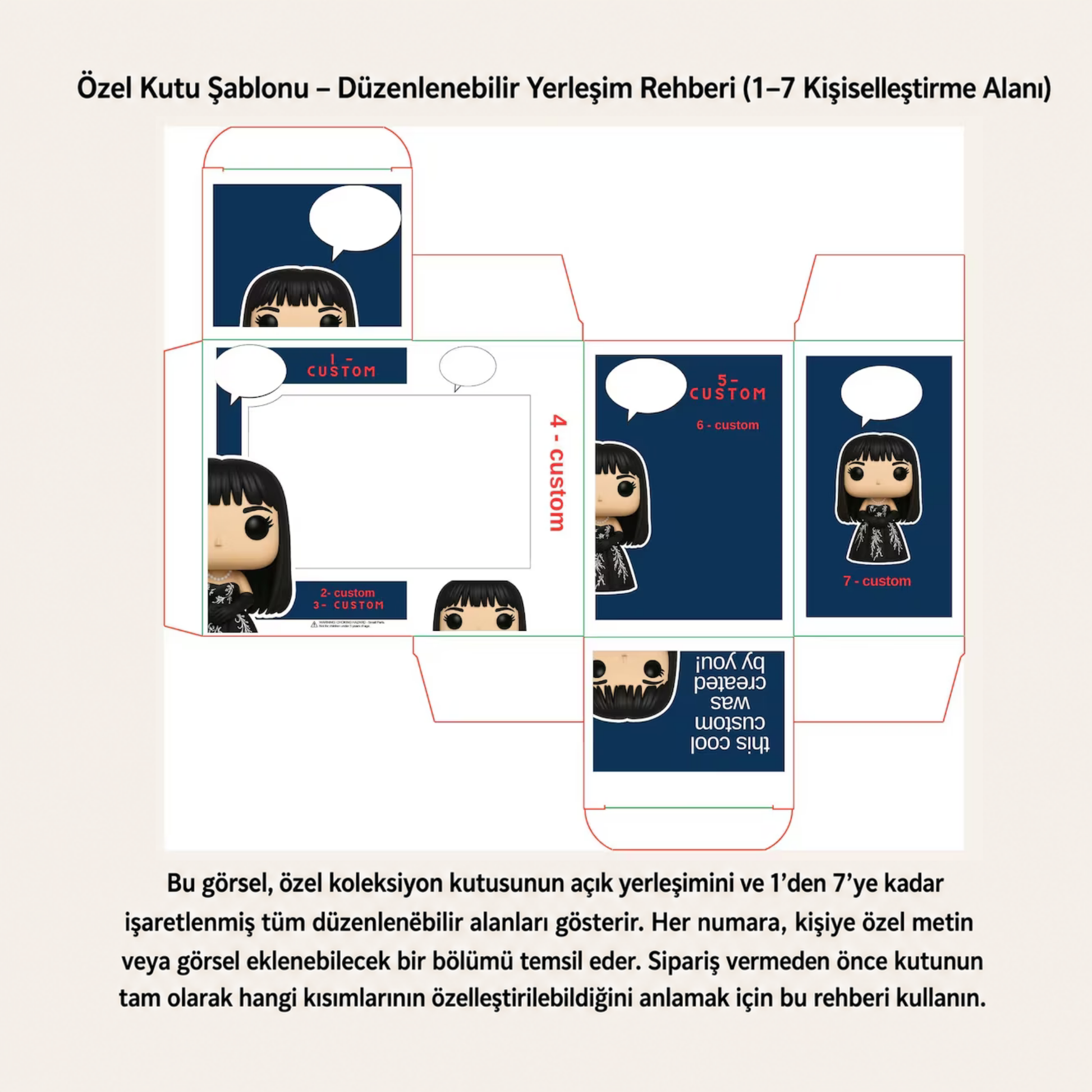 Kişiye özel Pop Stil Mono Figür önden