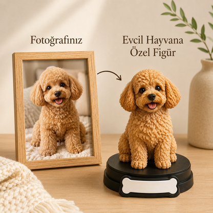 Evcil hayvana özel figür önden görünüm